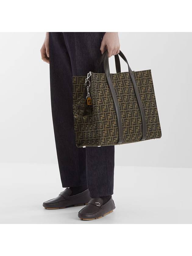 FF Jacquard Fabric Shopper Tote Bag Brown - FENDI - BALAAN 7