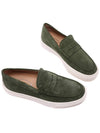 Men's Suede Loafers Dark Green - TOD'S - BALAAN 6