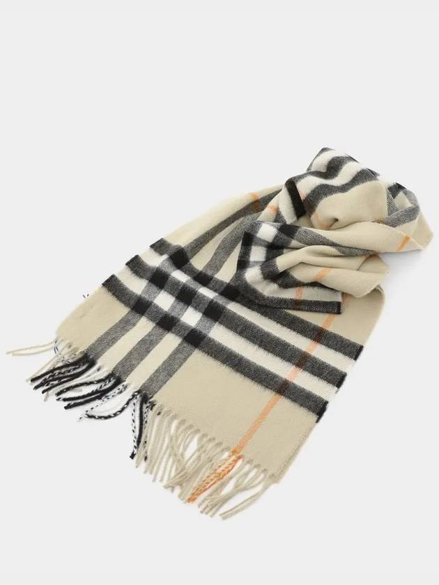 Check Cashmere Scarf Light Sage - BURBERRY - BALAAN 3