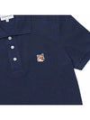 Fox Head Patch Cotton Polo Shirt Blue - MAISON KITSUNE - BALAAN 5