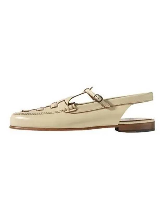 Women s Rocketa Slingback Flat Shoes Cream - HEREU - BALAAN 1