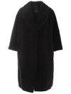 Nava Teddy Fur Coat Black - MAX MARA - BALAAN 3