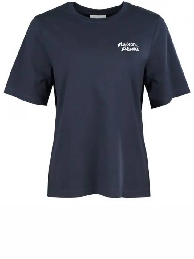 Handwriting Logo Cotton Short Sleeve T-Shirt Navy - MAISON KITSUNE - BALAAN 2