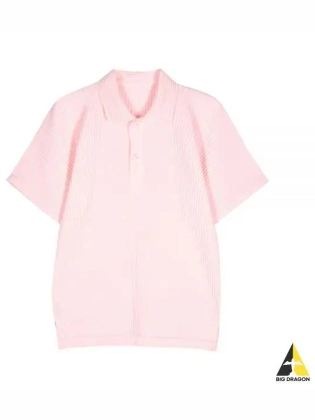 Homme Plissé MC May Knit Polo Shirt Pink - ISSEY MIYAKE - BALAAN 2