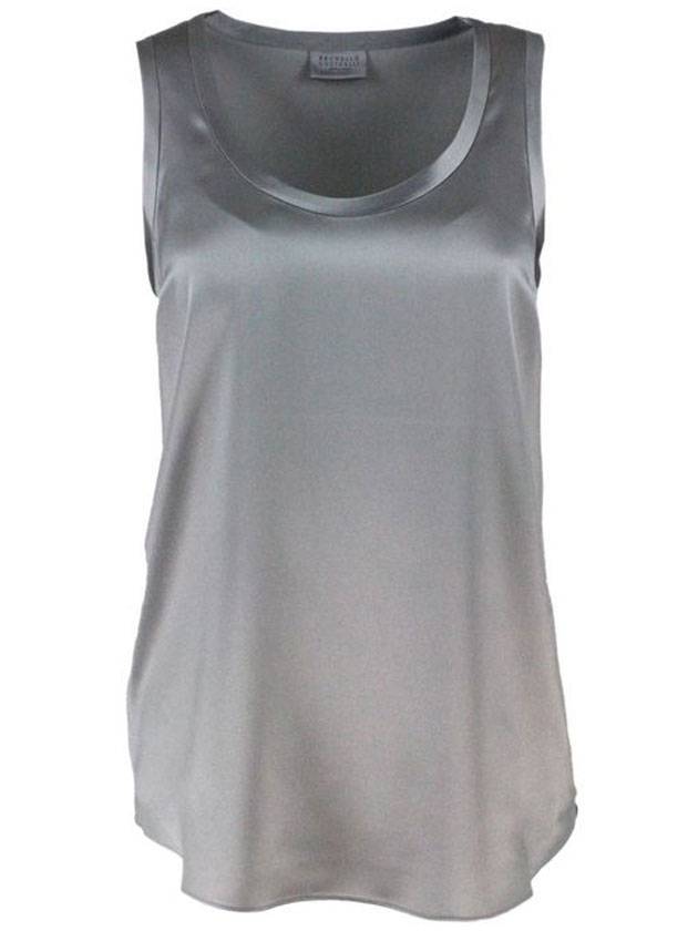 Women's Silk Sleeveless Tank Top - BRUNELLO CUCINELLI - BALAAN 1