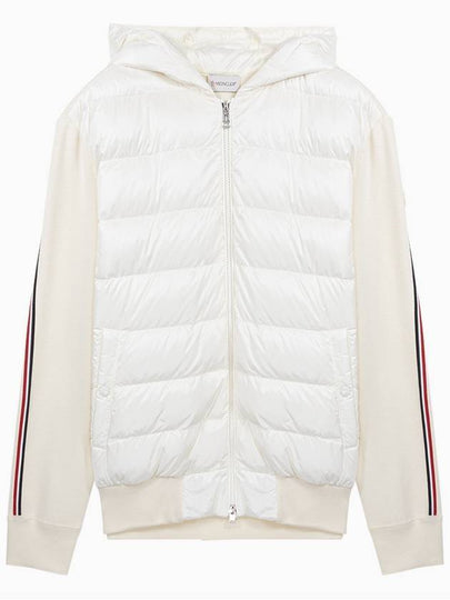 Logo Patch Padded Wool Hooded Jacket White - MONCLER - BALAAN 2