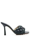 Quilted Nappa Sandal Heels Inkwell - BOTTEGA VENETA - BALAAN 2