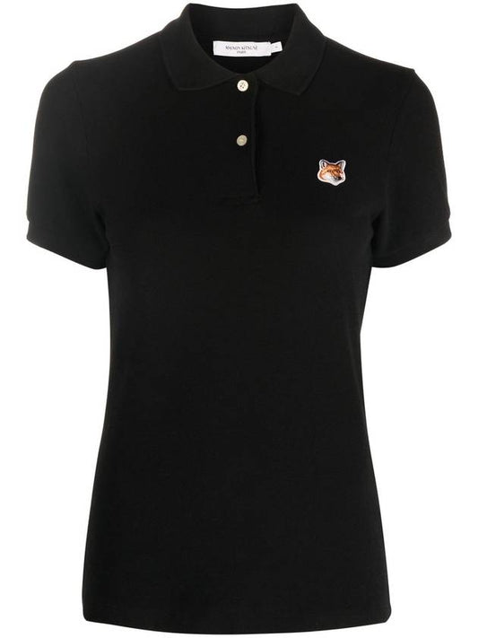 Fox Head Patch Classic Short Sleeve Polo Shirt Black - MAISON KITSUNE - BALAAN 2
