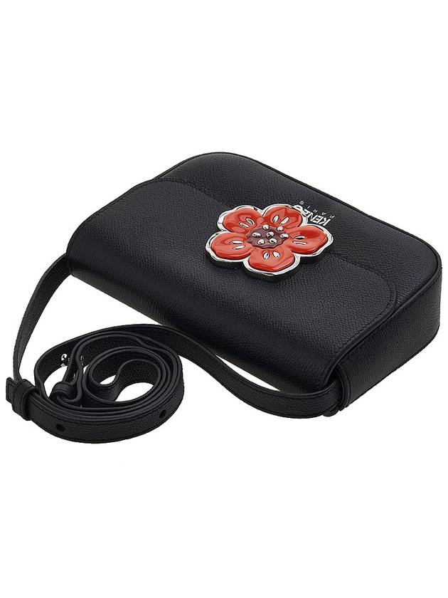 Boke Flower Leather Shoulder Bag Black - KENZO - BALAAN 5