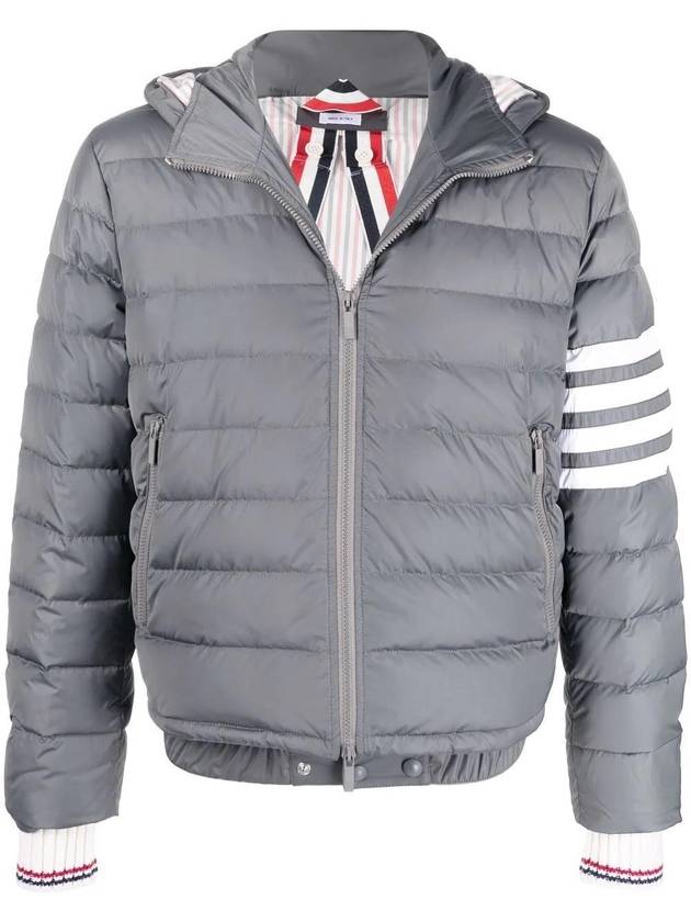 Poly Twill Down Filled 4-Bar Ski Padding Grey - THOM BROWNE - BALAAN 2