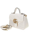 GG Marmont Mini Top Handle Tote Bag White - GUCCI - BALAAN 3