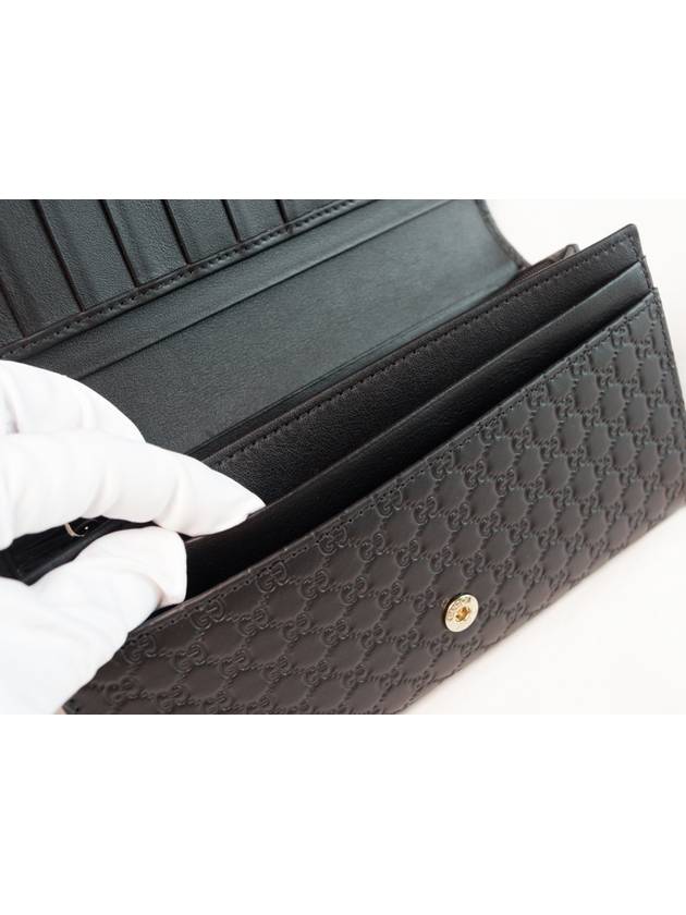 Women's Micro GG Ssima Flap Continental Long Wallet Black - GUCCI - BALAAN 4