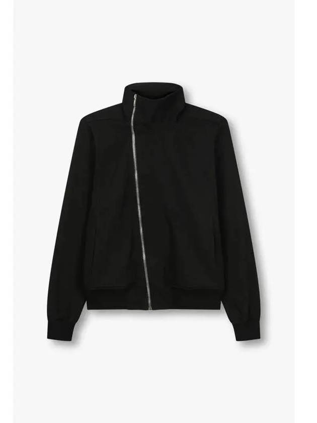 MEN Turtleneck Cotton Unbalanced Zip up Black - RICK OWENS - BALAAN 1