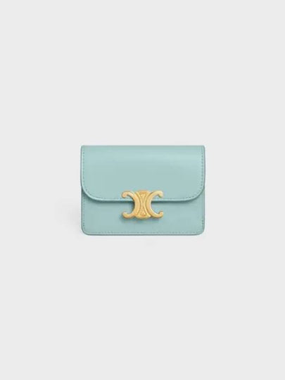 Triomphe Shiny Calfskin Flap Card Holder Pool - CELINE - BALAAN 2