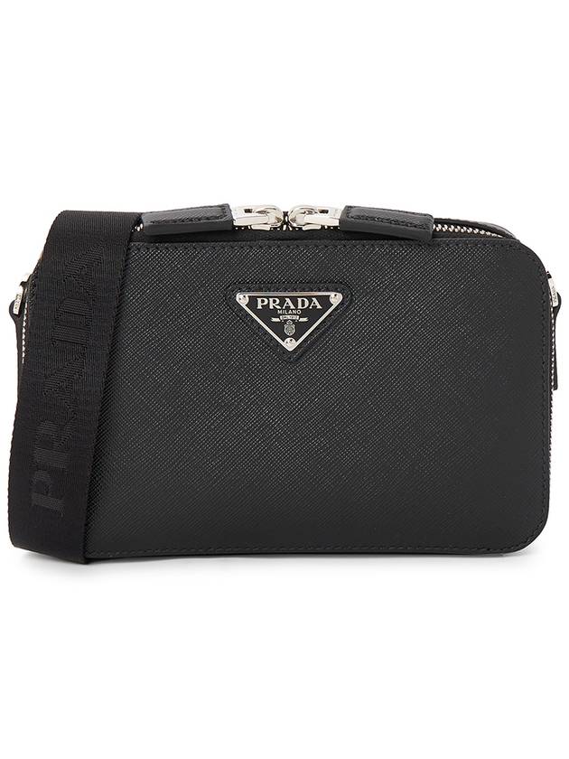 Brique Saffiano Leather Cross Bag Black - PRADA - BALAAN 2