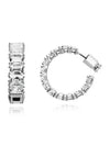 Matrix Octagon Cut Crystal Hoop Earrings Silver - SWAROVSKI - BALAAN 2