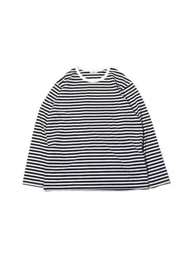 COOLMAX Stripe Jersey L S Tee SUHS423E KW BLACK WHITE - NANAMICA - BALAAN 1