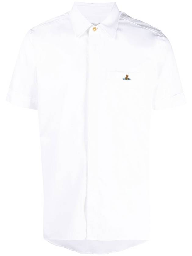 Men's Logo Classic Short Sleeve Shirt White - VIVIENNE WESTWOOD - BALAAN 2