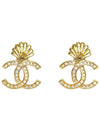 Classic CC logo shell earrings - CHANEL - BALAAN 1