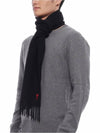 Small Heart Logo Classic Wool Scarf Black - AMI - BALAAN 5