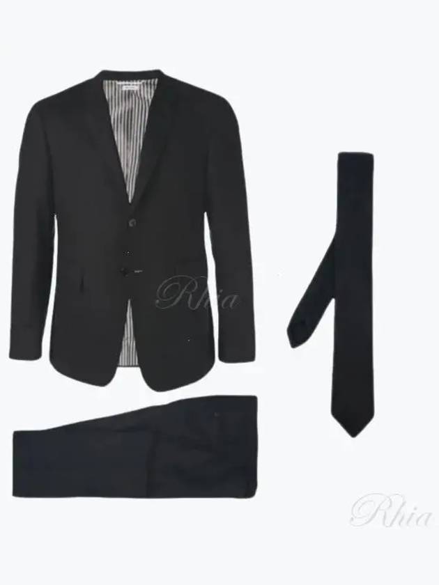 Men's Signature Classic Wool Suit Black - THOM BROWNE - BALAAN 2