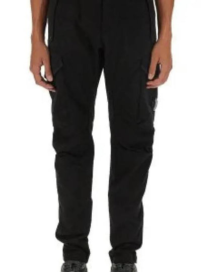 Stretch Sateen Ergonomic Lens Cargo Straight Pants Black - CP COMPANY - BALAAN 2