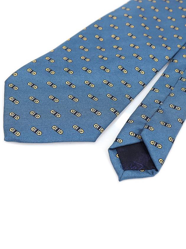 100 silk blue GG pattern tie - GUCCI - BALAAN 4