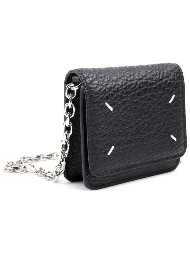 Embroidery Logo Chain Cald Wallet Black - MAISON MARGIELA - BALAAN 4