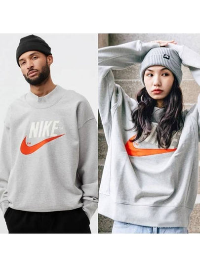 NSW Trend Over Sweatshirt Grey Heather - NIKE - BALAAN 2