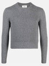 Heart Logo Cashmere Knit Top Grey - AMI - BALAAN 3