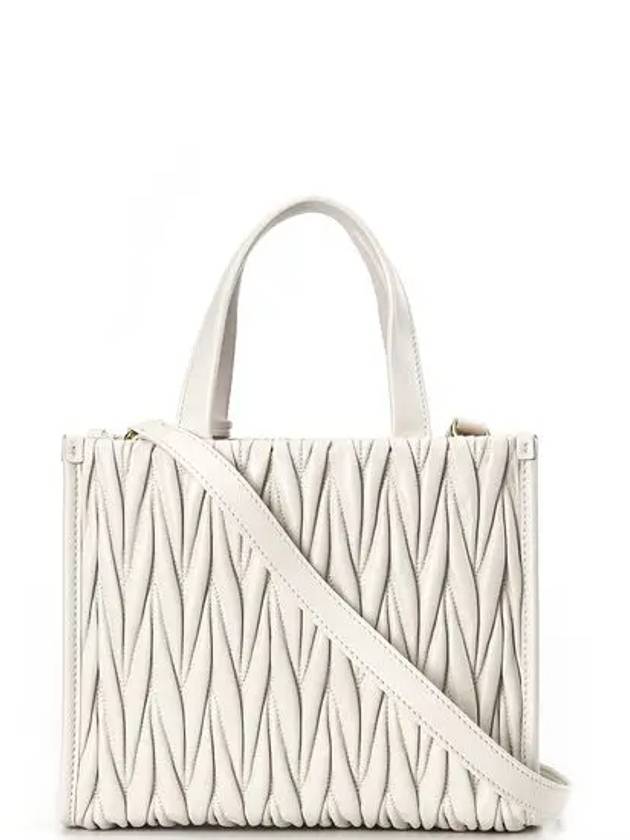 Matelasse Nappa Leather Tote Bag White - MIU MIU - BALAAN 4