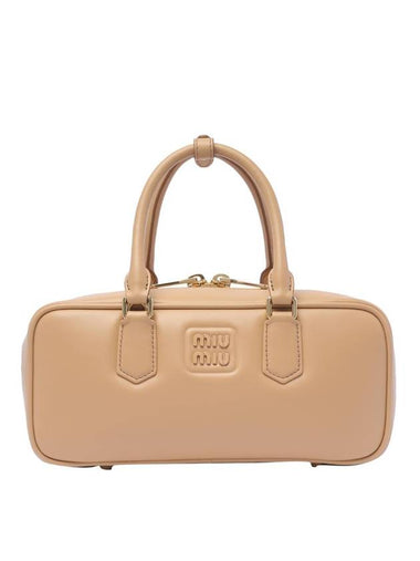 Arcadie Leather Tote Bag Beige - MIU MIU - BALAAN 1