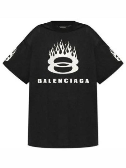 Logo Print Crew Neck Short Sleeve T-Shirt Black - BALENCIAGA - BALAAN 2