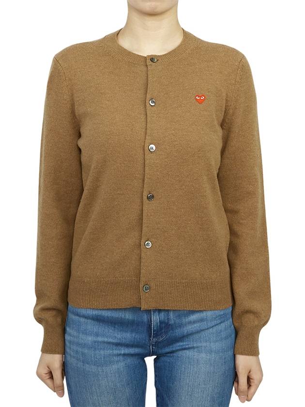 Women's Small Red Wappen Cardigan P1 N079 3 Brown - COMME DES GARCONS PLAY - BALAAN 2