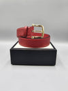 GG Microsima Leather Belt Red 281548 - GUCCI - BALAAN 2