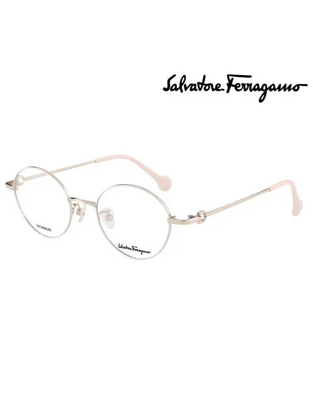 Eyewear Round Titanium Eyeglasses Gold - SALVATORE FERRAGAMO - BALAAN 3