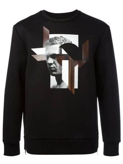 Steve McQueen Print Neoprene Sweatshirt Black - NEIL BARRETT - BALAAN 2