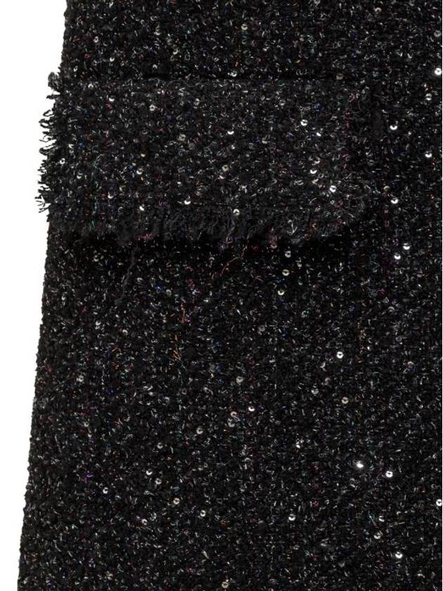 Cotton Tweed Sleeveless Midi Dress Black - MSGM - BALAAN 5