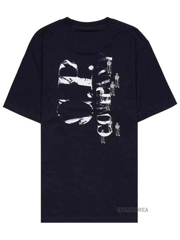 30/1 Jersey Relaxed Graphic Short Sleeve T-Shirt Navy - CP COMPANY - BALAAN 4