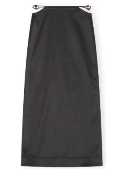 Double Satin Maxi H-Line Skirt Black - GANNI - BALAAN 2