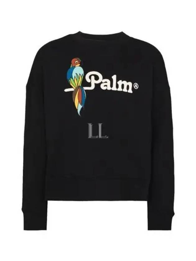 Parrot Cotton Sweatshirt Black - PALM ANGELS - BALAAN 2