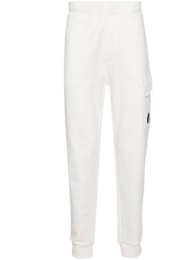 Diagonal Raised Fleece Cargo Track Pants White - CP COMPANY - BALAAN 2