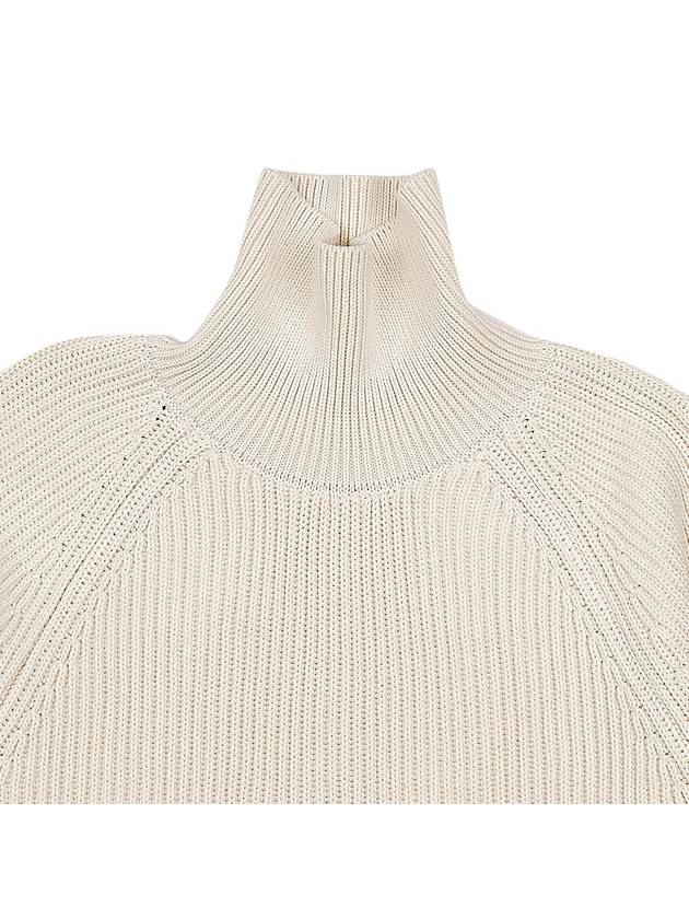 Logo Rib Turtleneck Ivory - AMI - BALAAN 4