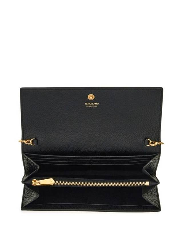 Gancini Chain Long Wallet Black - SALVATORE FERRAGAMO - BALAAN 5