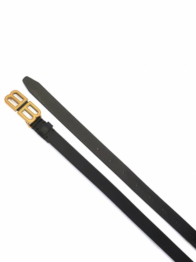 Hourglass Thin Leather Belt Black - BALENCIAGA - BALAAN 3