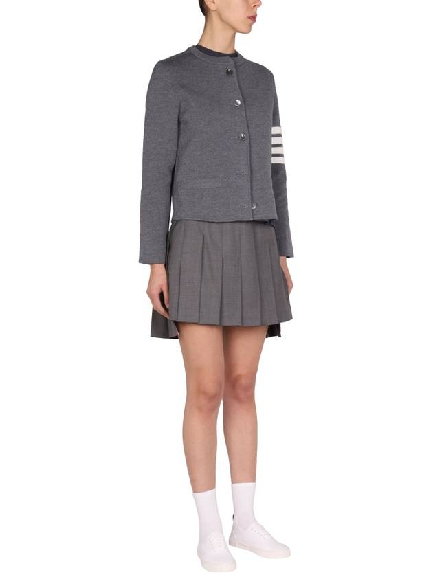 RMB Wool Mini Pleated Skirt Grey - THOM BROWNE - BALAAN 5