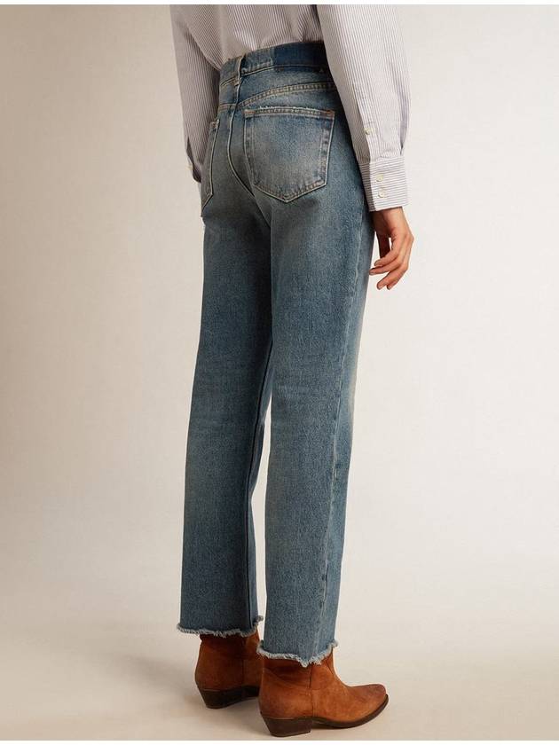 Crop Flared Jeans Blue - GOLDEN GOOSE - BALAAN 4