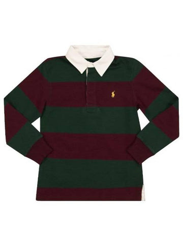 Kids Long Sleeve PK Shirt Green Red - POLO RALPH LAUREN - BALAAN 1