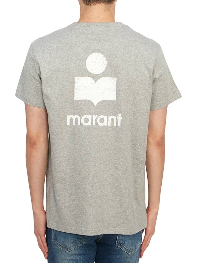 Zafferh Logo Cotton Short Sleeve T-Shirt Grey - ISABEL MARANT - BALAAN 3