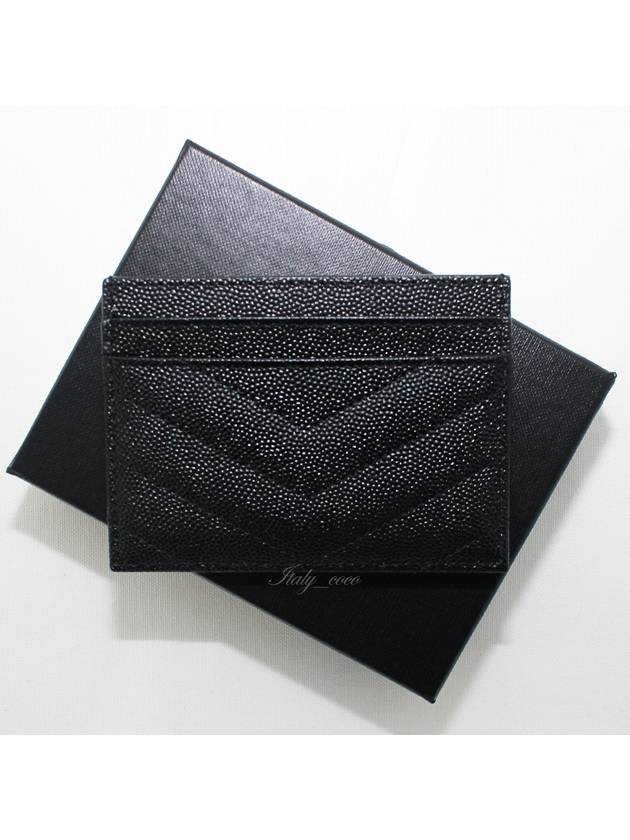 Cassandre Matelasse Card Case In Grain De Poudre Embossed Leather Black - SAINT LAURENT - BALAAN 4